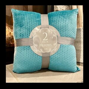 Dream Home NY velvet/texture pattern,zip cover,polyester fiber fill,aqua pillows